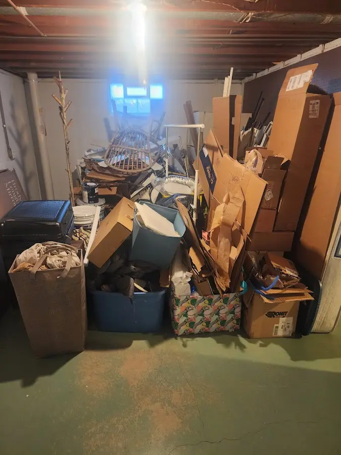 Roll-off dumpster container at job site for 6 Yard Dumpster Rental in New York